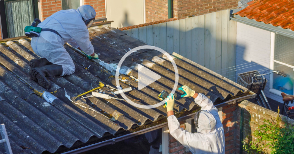 asbestos safety video 2 people on roof in protective gear