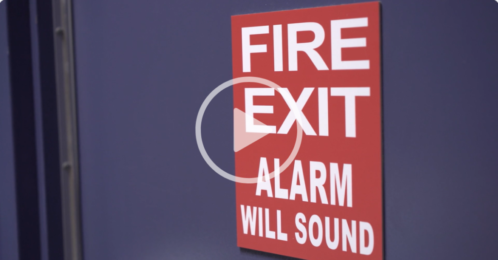 emergency action plan safety video fire exit sign alarm will sound