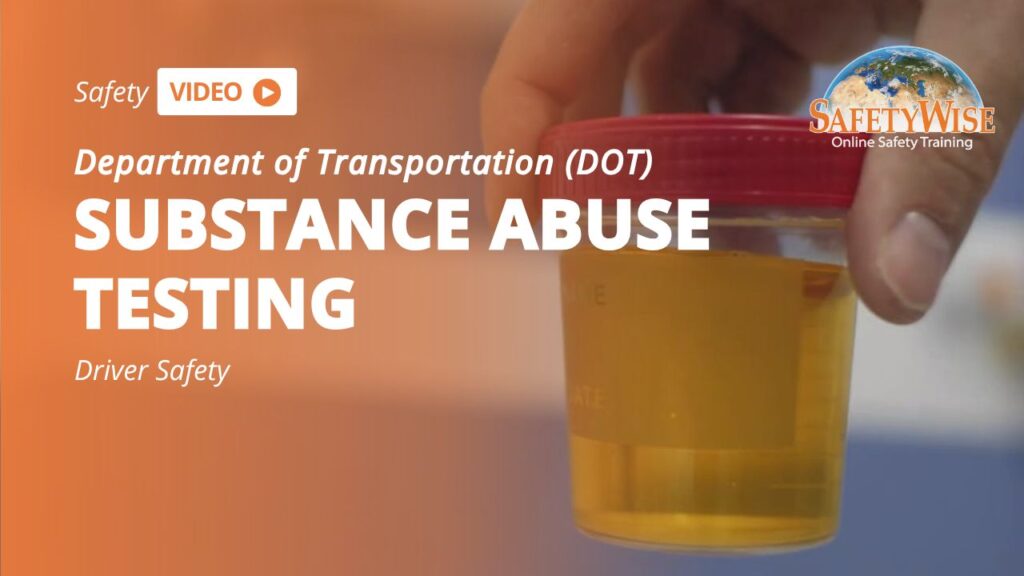 driver holding a urine sample cup for the purpose of DOT substance abuse testing